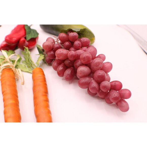Artificial Fruit and Vegetables Carrots Grapes Banana Pepper Cucumber Decor Vtg - Picture 4 of 8